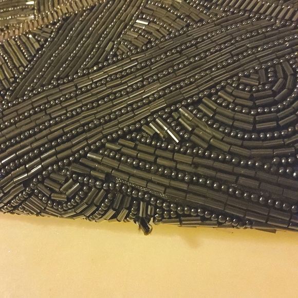 Black Evening Bag Vintage Hand Beaded Crossbody - Picture 16 of 17